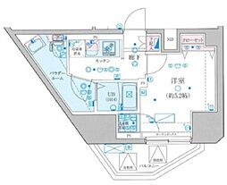 ジェノヴィア渋谷笹塚スカイガーデン 1Kの間取図画像