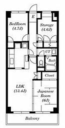 ペルシェール西葛西 2SLDKの間取図画像