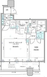 パークタワー勝どきサウス 1LDKの間取図画像