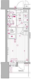 グランド・ガーラ川崎 1Kの間取図画像