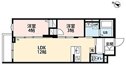ティファナ新松戸 2LDKの間取図画像