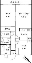 ソレイル梶ヶ谷2 2LDKの間取図画像