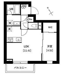 アークマーク南大井 1LDKの間取図画像