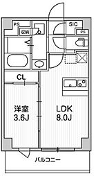ルネサンスコート東新宿 1LDKの間取図画像