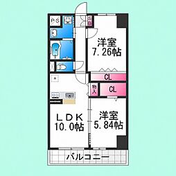FREEDOM residence堺寺地町 2LDKの間取図画像