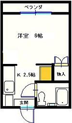 ラフォーレM&M 1Kの間取図画像