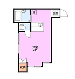 ルポート舟入1 ワンルームの間取図画像