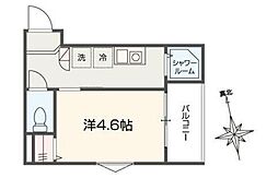 アイウシ梅島 1Kの間取図画像