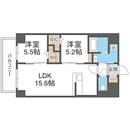 博多グランドレジデンス 2LDKの間取図画像