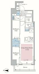 アーバネックス菊川IV 2LDKの間取図画像