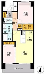 ロイヤルパークス若葉台 2LDKの間取図画像
