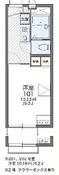 レオパレスエクレール 1Kの間取図画像