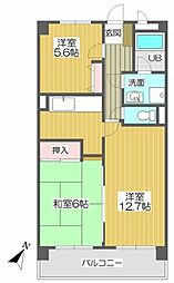 ヴァンベール 2LDKの間取図画像