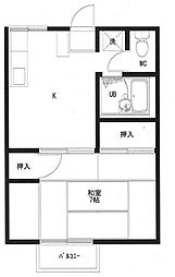 エステート坂田 1Kの間取図画像