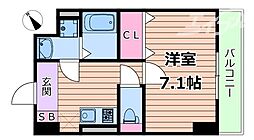 サニーレジデンス吉野II 1Kの間取図画像