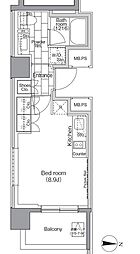 パークハビオ東陽町 ワンルームの間取図画像