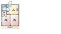 目白コーポ 2DKの間取図画像