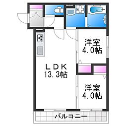 Tio Grace 2LDKの間取図画像