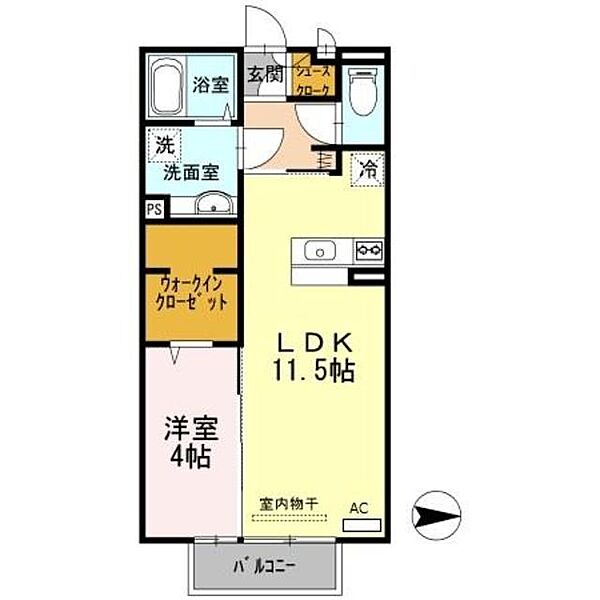 和歌山県和歌山市加納(賃貸アパート1LDK・2階・41.67㎡)の写真 その2