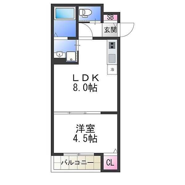 CRASTINE大蓮北4丁目B ｜大阪府東大阪市大蓮北４丁目(賃貸アパート1LDK・2階・30.84㎡)の写真 その2