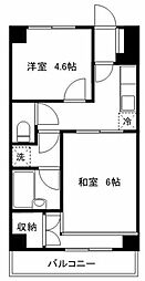 加賀見コート 2Kの間取図画像