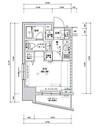 スパシエジーベック亀戸 1Kの間取図画像