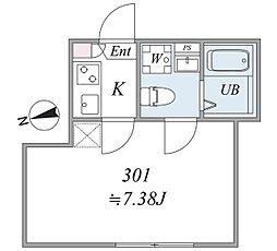 Intervia Kamata 1Kの間取図画像
