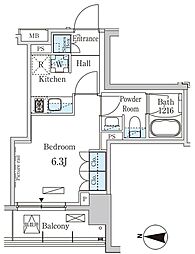 ParkAxis錦糸町WEST 1Kの間取図画像