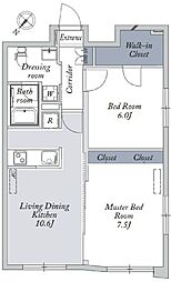 ラ・ドゥセール文京大塚 4階2LDKの間取り