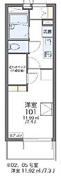 みらい本町 1Kの間取図画像