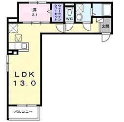 サイネリアII 1LDKの間取図画像