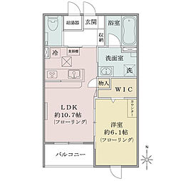 ウッドヴィラ西馬込 1LDKの間取図画像