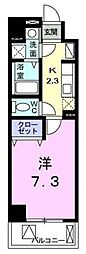 アクア・イゾラ 1Kの間取図画像