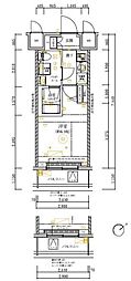 リルシアグランデ横濱吉野町 1Kの間取図画像