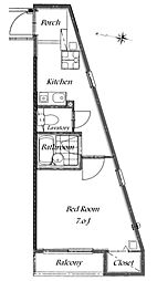サンバレー常盤台 1Kの間取図画像