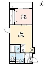 yui terraceII 3階1LDKの間取り