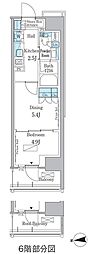 パークアクシス新宿百人町 1DKの間取図画像