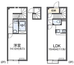 レオネクスト壽光3 1LDKの間取図画像