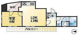 SANKOラフィーネ三宮 9階1LDKの間取り