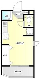 Peace Field TOKYO 4階ワンルームの間取り