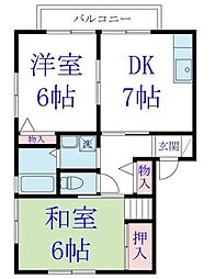 サンロード大塚 2DKの間取図画像
