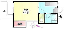 むさしのコーポ 1Kの間取図画像