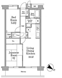 ミレニアム北浦和A棟 2LDKの間取図画像