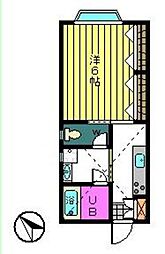 フォレストシキ 1Kの間取図画像