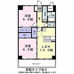 サクラアベニュー 2LDKの間取図画像