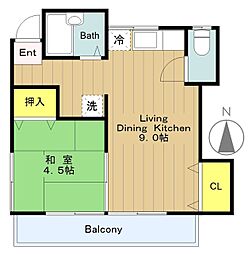 Daimoto壱番館A棟 1LDKの間取図画像
