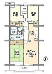 コーポレート中央林間1号棟 3LDKの間取図画像