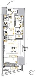 クレイシア品川東大井 1Kの間取図画像