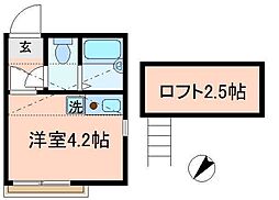 エスポワール西尾久 ワンルームの間取図画像