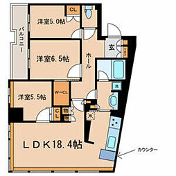 パークホームズ目黒ザレジデンス 3LDKの間取図画像